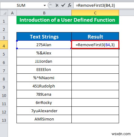 Cách xóa 3 ký tự đầu tiên trong Excel (4 phương pháp)