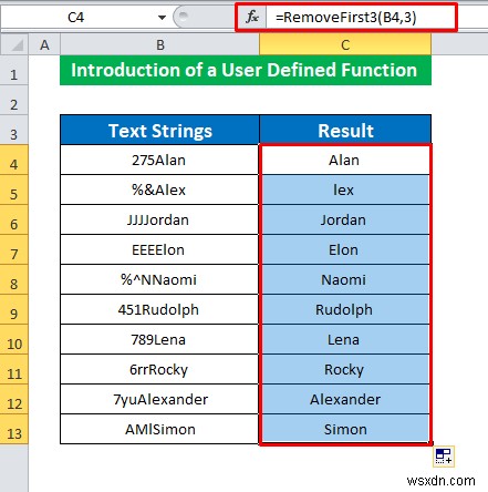 Cách xóa 3 ký tự đầu tiên trong Excel (4 phương pháp)