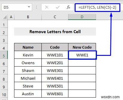 Cách xóa chữ cái khỏi ô trong Excel (10 phương pháp)