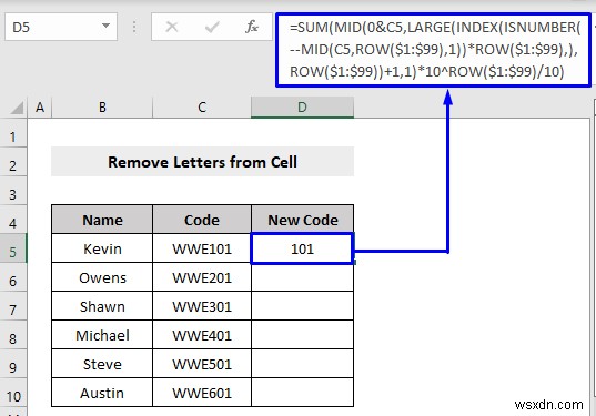 Cách xóa chữ cái khỏi ô trong Excel (10 phương pháp)