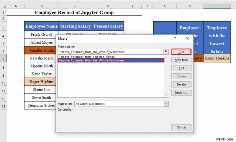 VBA để loại bỏ công thức trong Excel Giữ giá trị và định dạng