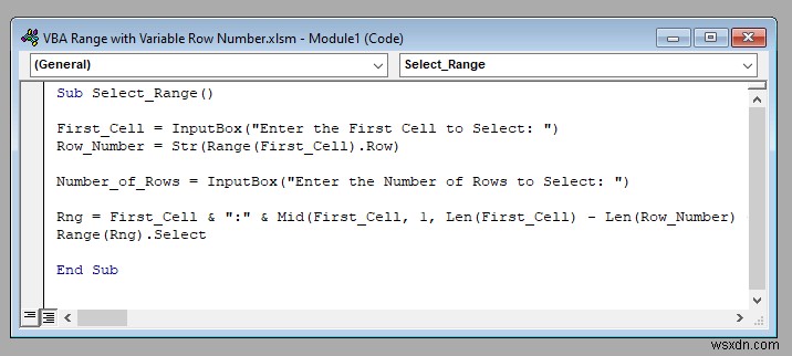 Dải VBA với số hàng biến trong Excel (4 Ví dụ)