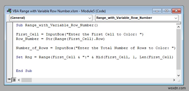 Dải VBA với số hàng biến trong Excel (4 Ví dụ)