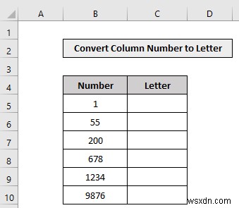 Cách chuyển số cột thành chữ cái trong Excel (3 cách)