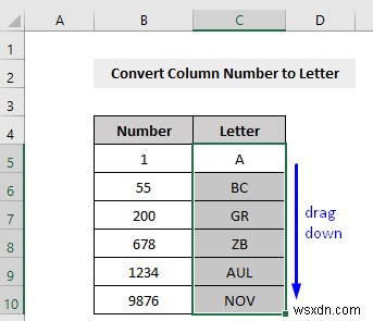 Cách chuyển số cột thành chữ cái trong Excel (3 cách)