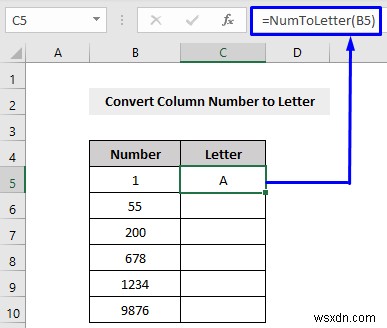 Cách chuyển số cột thành chữ cái trong Excel (3 cách)