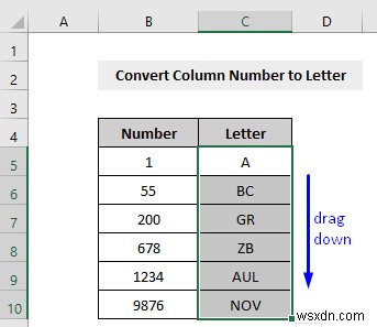 Cách chuyển số cột thành chữ cái trong Excel (3 cách)