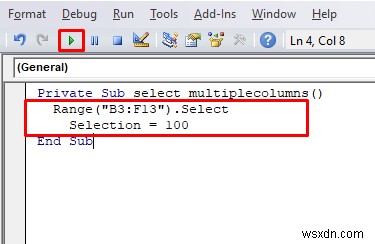 Cách áp dụng VBA để chọn cột (3 phương pháp)