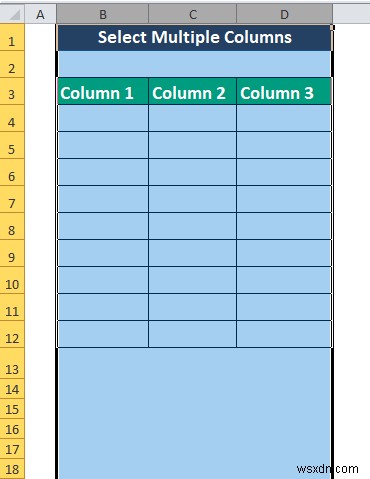 Cách áp dụng VBA để chọn cột (3 phương pháp)