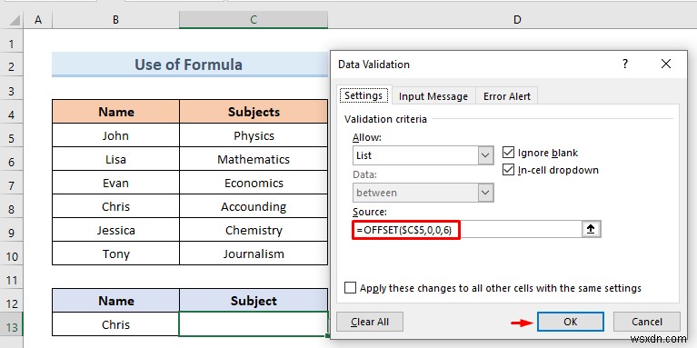 Tạo danh sách thả xuống của Excel từ bảng (5 ví dụ)