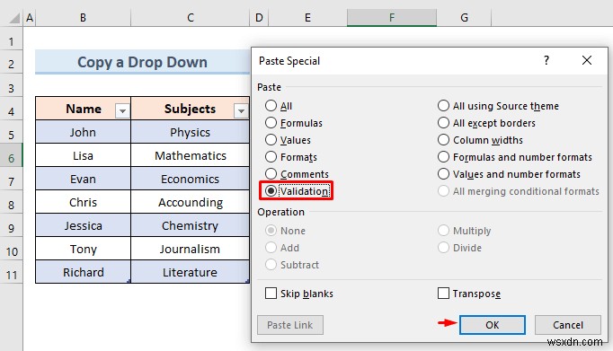 Tạo danh sách thả xuống của Excel từ bảng (5 ví dụ)