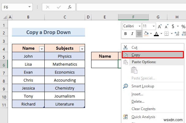 Tạo danh sách thả xuống của Excel từ bảng (5 ví dụ)