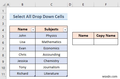 Tạo danh sách thả xuống của Excel từ bảng (5 ví dụ)