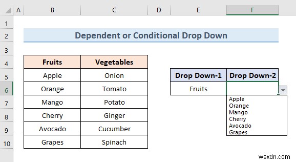 Tạo danh sách thả xuống của Excel từ bảng (5 ví dụ)