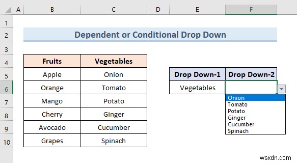 Tạo danh sách thả xuống của Excel từ bảng (5 ví dụ)