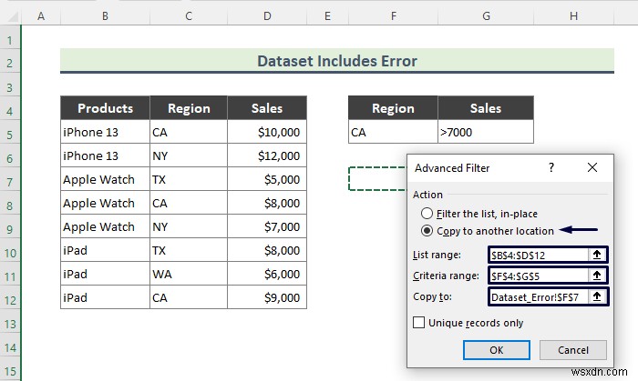 Bộ lọc nâng cao của Excel không hoạt động (2 lý do &giải pháp)