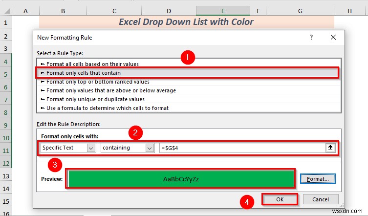 Cách tạo danh sách thả xuống trong Excel với màu (2 cách)