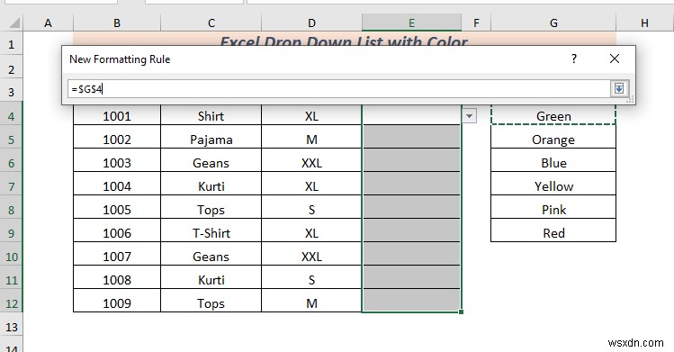 Cách tạo danh sách thả xuống trong Excel với màu (2 cách)