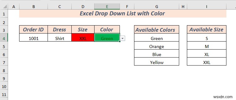 Cách tạo danh sách thả xuống trong Excel với màu (2 cách)