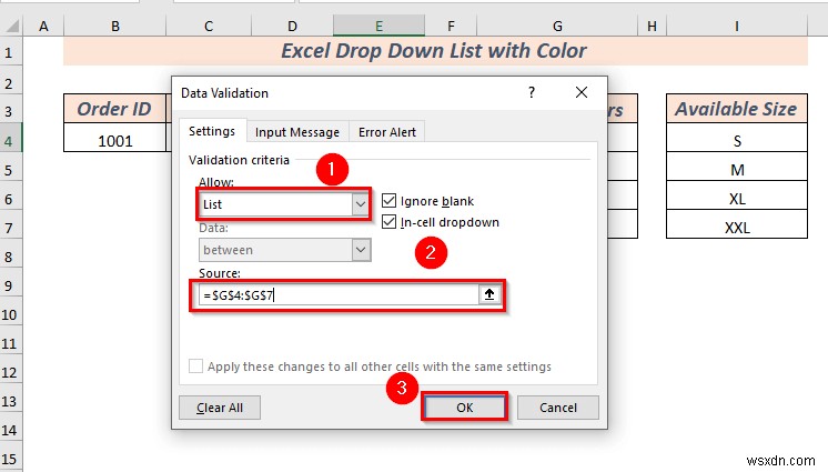 Cách tạo danh sách thả xuống trong Excel với màu (2 cách)