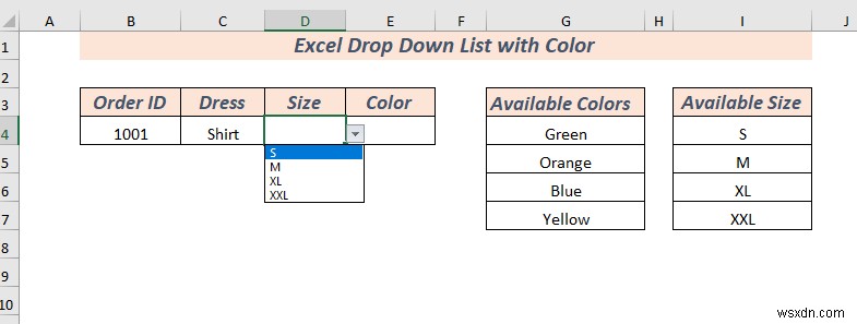 Cách tạo danh sách thả xuống trong Excel với màu (2 cách)