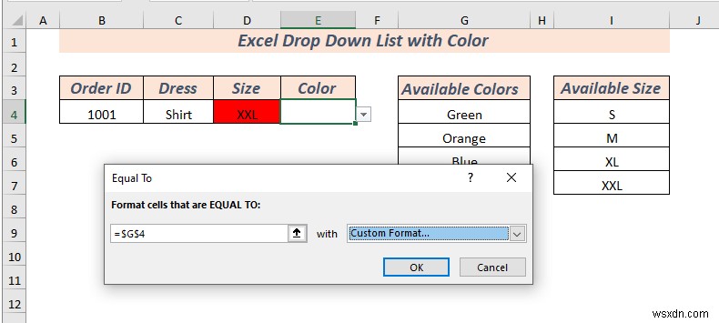 Cách tạo danh sách thả xuống trong Excel với màu (2 cách)