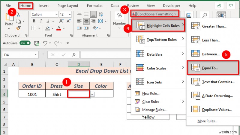 Cách tạo danh sách thả xuống trong Excel với màu (2 cách)