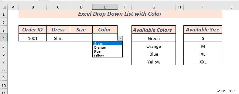 Cách tạo danh sách thả xuống trong Excel với màu (2 cách)