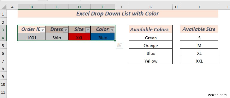 Cách tạo danh sách thả xuống trong Excel với màu (2 cách)