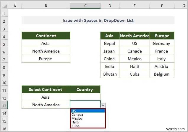 Danh sách thả xuống của Excel không hoạt động (8 sự cố và giải pháp)