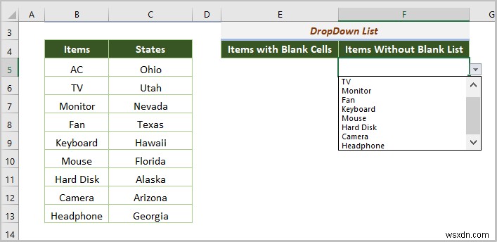 Danh sách thả xuống của Excel không hoạt động (8 sự cố và giải pháp)