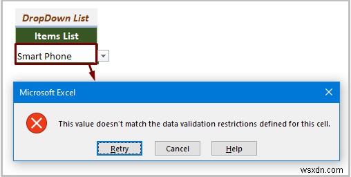 Danh sách thả xuống của Excel không hoạt động (8 sự cố và giải pháp)