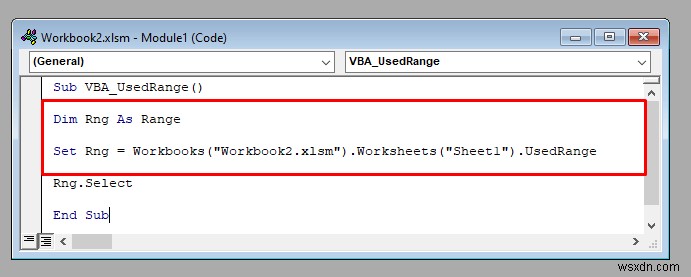 Cách sử dụng thuộc tính usedRange của VBA trong Excel (4 cách)