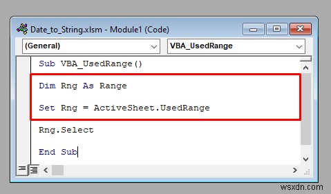 Cách sử dụng thuộc tính usedRange của VBA trong Excel (4 cách)
