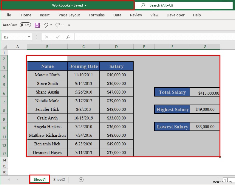 Cách sử dụng thuộc tính usedRange của VBA trong Excel (4 cách)