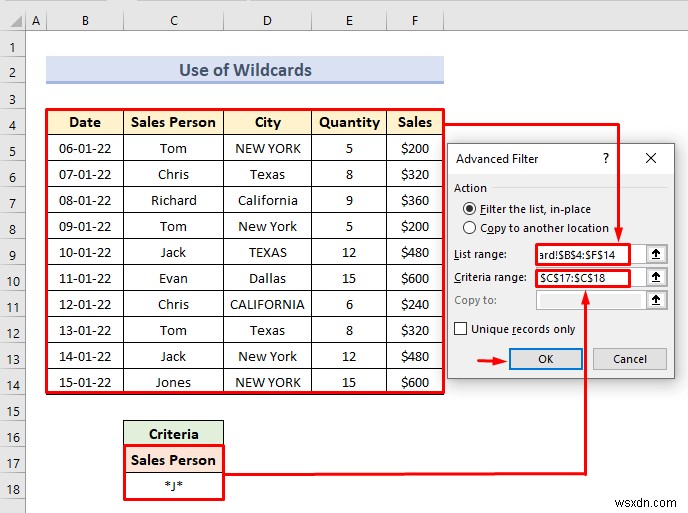 Bộ lọc nâng cao với phạm vi tiêu chí trong Excel (18 Ứng dụng)