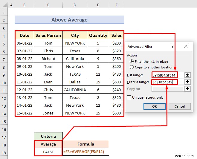 Bộ lọc nâng cao với phạm vi tiêu chí trong Excel (18 Ứng dụng)