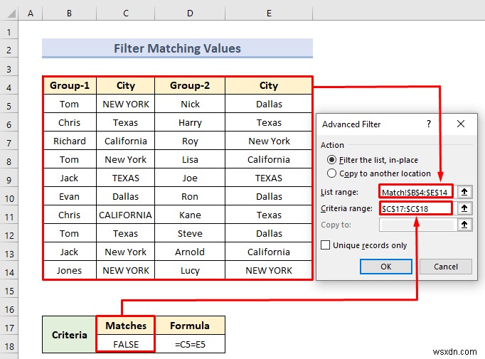 Bộ lọc nâng cao với phạm vi tiêu chí trong Excel (18 Ứng dụng)