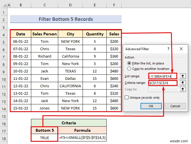 Bộ lọc nâng cao với phạm vi tiêu chí trong Excel (18 Ứng dụng)