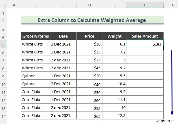 Cách tính giá trị trung bình có trọng số trong Excel Pivot Table