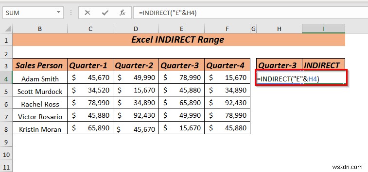 Cách sử dụng Dải ô INDIRECT trong Excel (8 cách dễ nhất)