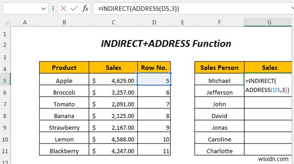 Cách sử dụng địa chỉ gián tiếp trong Excel (4 Ví dụ)