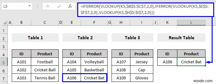 Cách sử dụng hàm VLOOKUP lồng nhau trong Excel (3 tiêu chí)