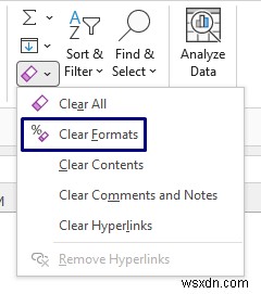 Cách xóa định dạng dưới dạng bảng trong Excel