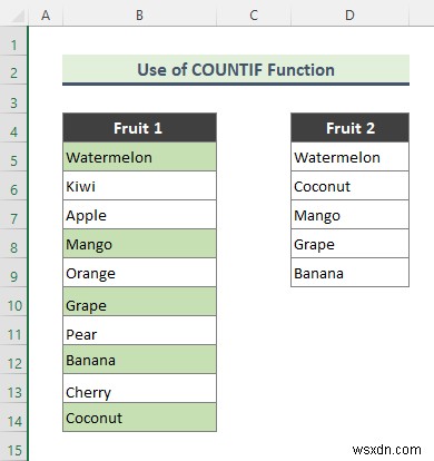 Đánh dấu ô chứa văn bản từ danh sách trong Excel (7 cách dễ dàng)