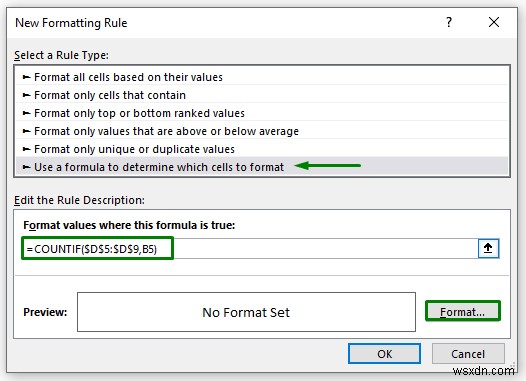 Đánh dấu ô chứa văn bản từ danh sách trong Excel (7 cách dễ dàng)