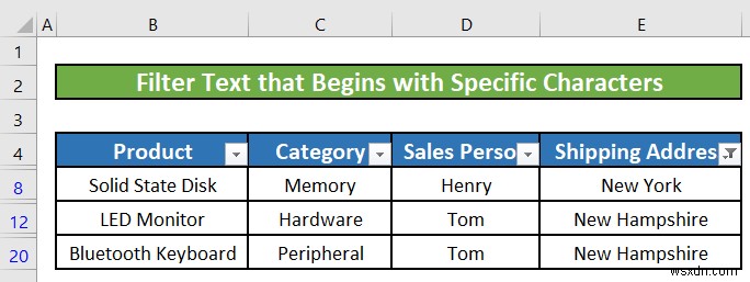 Cách sử dụng bộ lọc văn bản trong Excel (5 ví dụ)