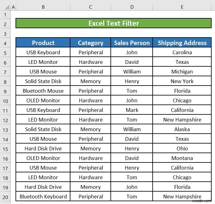 Cách sử dụng bộ lọc văn bản trong Excel (5 ví dụ)