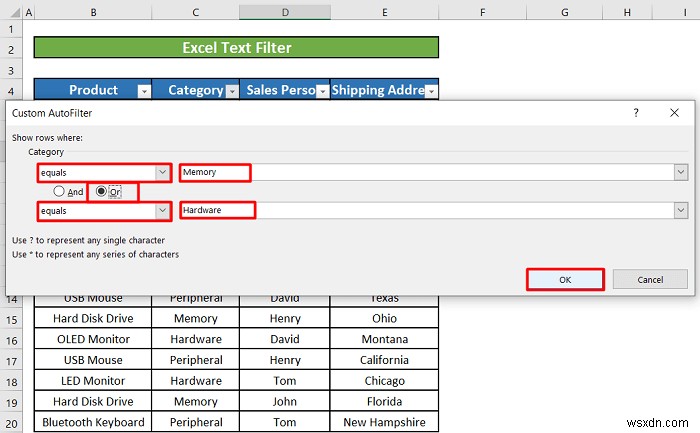 Cách sử dụng bộ lọc văn bản trong Excel (5 ví dụ)