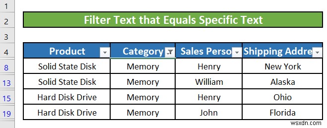 Cách sử dụng bộ lọc văn bản trong Excel (5 ví dụ)